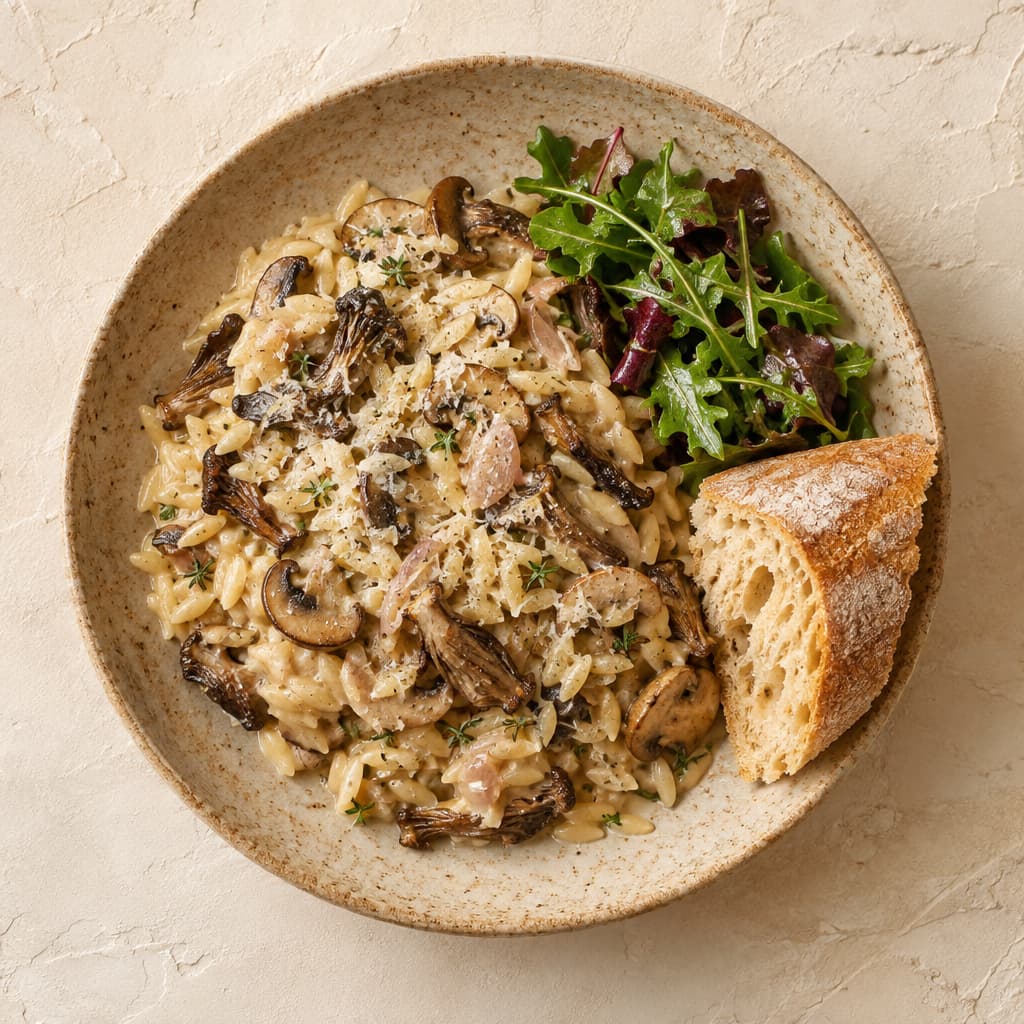 Creamy Wild Mushroom & Mascarpone Orzo