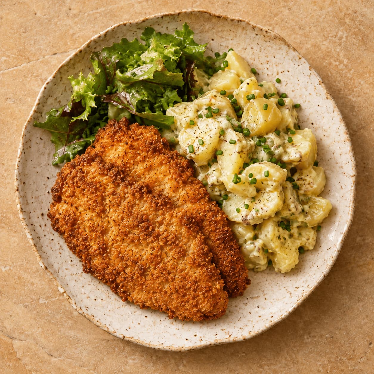 Chicken Schnitzel with Potato Salad — Main
